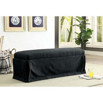 Kortrijk Skirted Panel Bench in Dark Gray