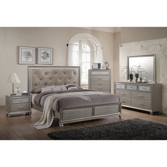 Lila 5 Piece Bedroom Set Champagne