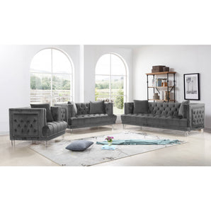 Grey Velvet Sofa Collection - Lucas