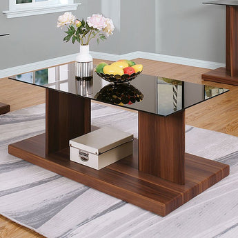 Black Glass Top Coffee Table - Mannedorf