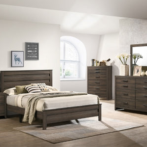 Marley 5 Piece Bedroom Set in Dark Brown Finish