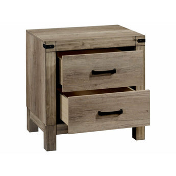 Matteo 2 Drawer Nightstand in Natural Finish