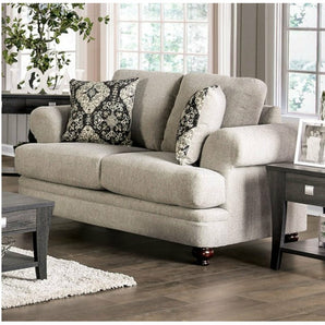 Beige/Charcoal Loveseat - Miramar