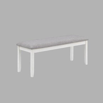 Nina Bench in Chalk. Upholstered Seats and sturdy wooden legs.