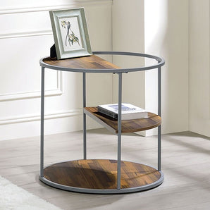 Industrial Gray/Walnut End Table - Orrin