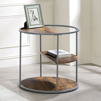 Industrial Gray/Walnut End Table - Orrin