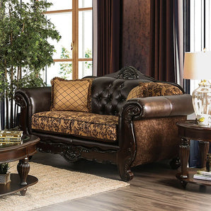Quirino Loveseat in Tan/Dark Brown
