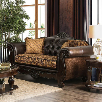 Quirino Loveseat in Tan/Dark Brown