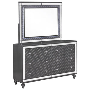Refino Dresser & Mirror Set in Ash Grey