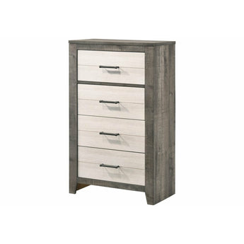 White/Brownish Grey 4-Drawer Chest - Rhett
