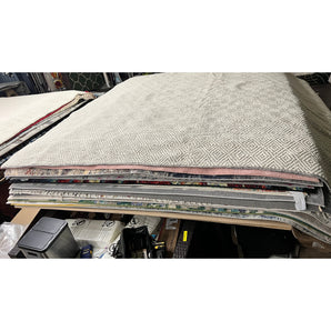Zahid Geometric Handmade Tufted Ivory/Light Gray Area Rug, Rug Size: Rectangle 12' x 15'