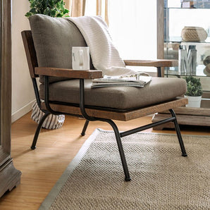 Rustic Dark Oak Accent Chair - Santiago