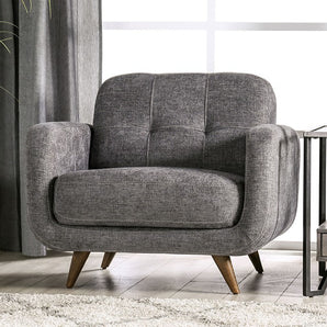 Mid-Century Inspired Light Gray Accent Chair - Siegen
