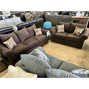 Sadie Chocolate Sofa and Loveseat Set
