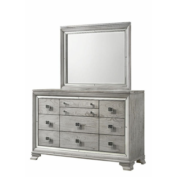 Vail Light Grey Dresser & Mirror Set Vail Light Grey Dresser & Mirror Set