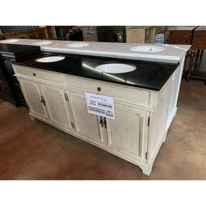 White 4 Doors 72" Double Vanity Sink