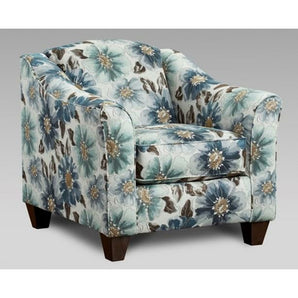 Envy Aquarium Accent Chair. This Accent Chair comes in Envy Aquarium pattern fabric to offer a fun punch of color and comfortable seating in any room in your home. It features a tight back, a padded seat cushion, tapered arms, and wooden tapered feet.