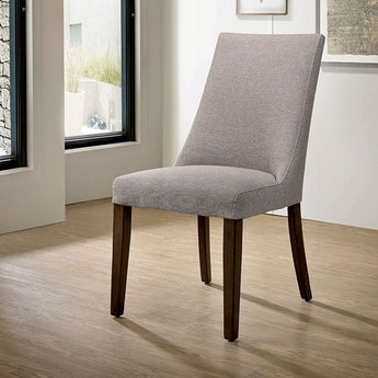 Woodworth Rustic Padded Side Chair in Walnut- fabric and solid wood, padded fabric upholstery